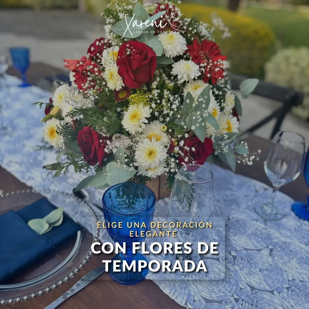 Decoración con flores de temporada